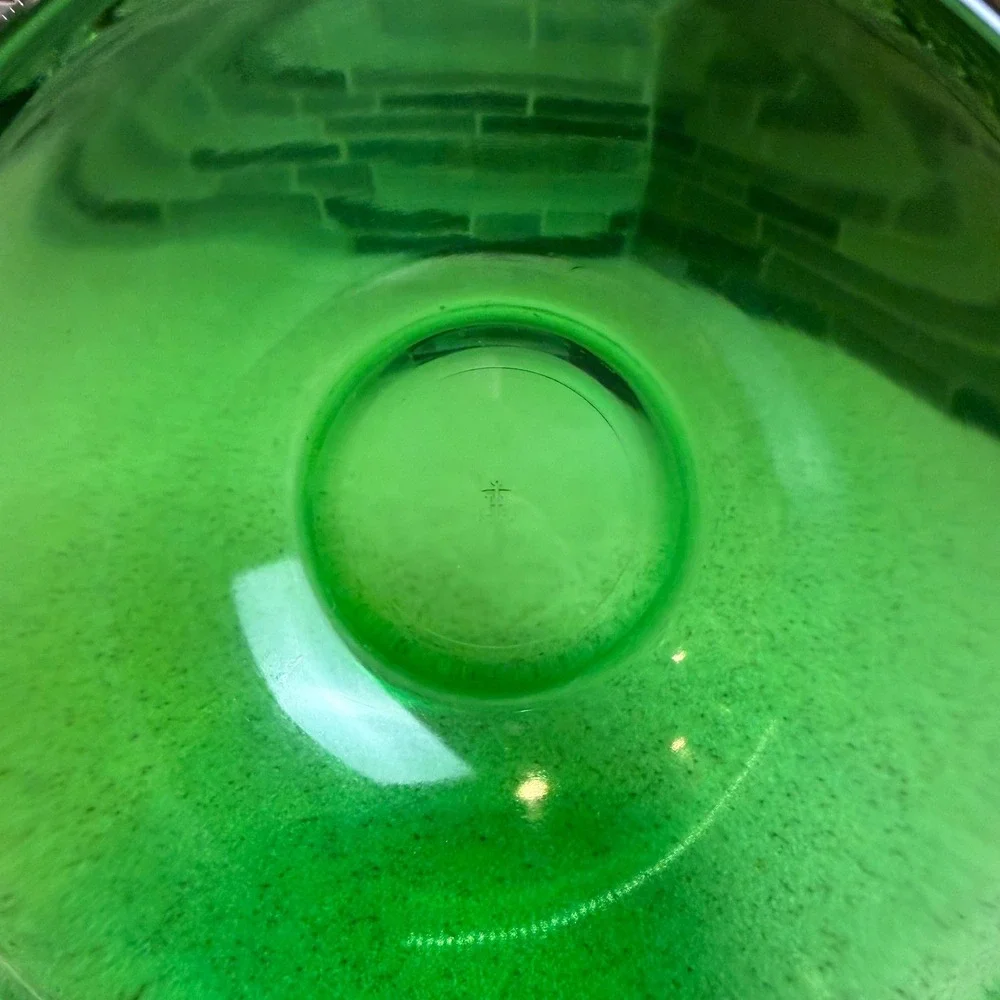 VTG Anchor Hocking Forest Green Glass Mixing Bowl Vintage Mid Century 6